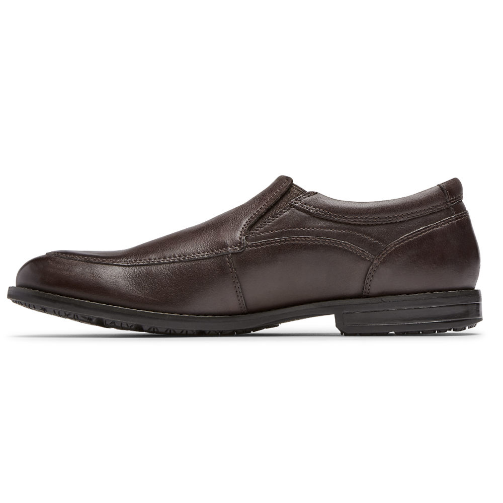 Rockport Mens Slip-On Brown - Mykel - UK 398-KIBCQT